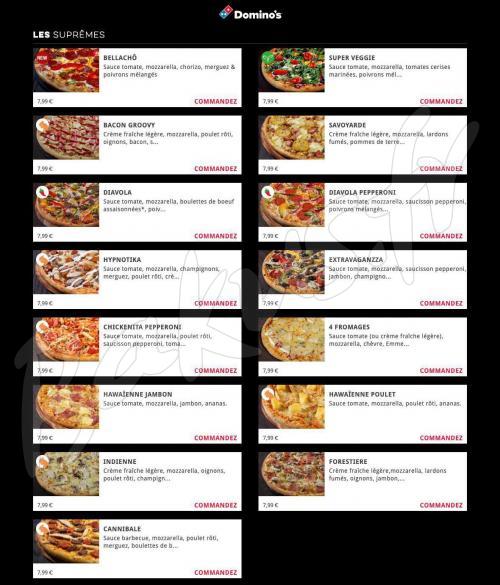 Domino s Pizza H nin Beaumont 62110 Menu Prix Domino s Pizza